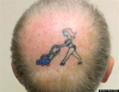 couple tattoos husband inks cartoon of wife on bald spot video