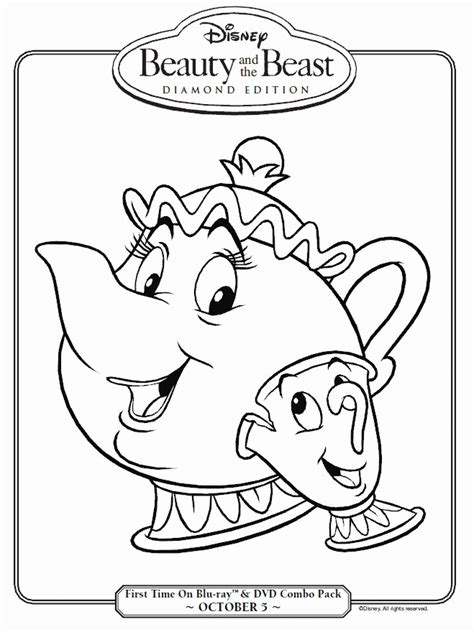 beauty   beast  potts  chip coloring page printables