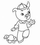 Coloring Pigs Pages Little Three Cute Printable Cartoon Momjunction Comments Template sketch template