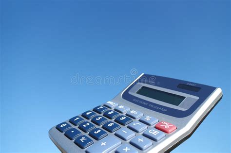 electronic calculator   blue sky stock image image  analysis
