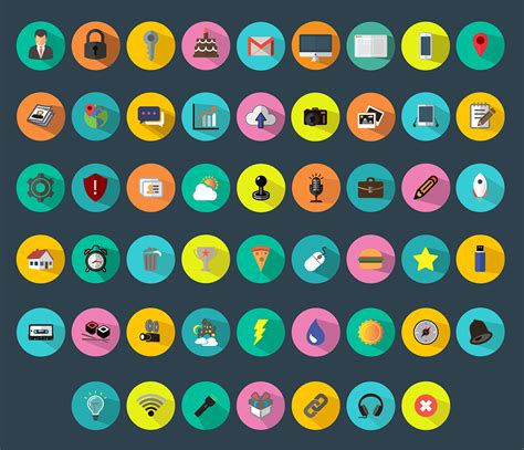 colorful flat icons vector titanui