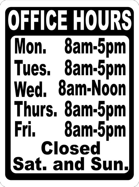 custom office hours sign signs  salagraphics