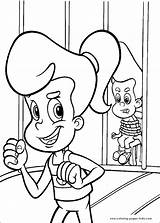 Coloring Pages Jimmy Neutron Cartoon Character Color Printable Sheets Kids Book Found sketch template
