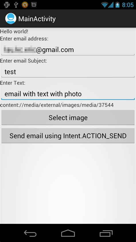 android er send email  image  starting activity  intent