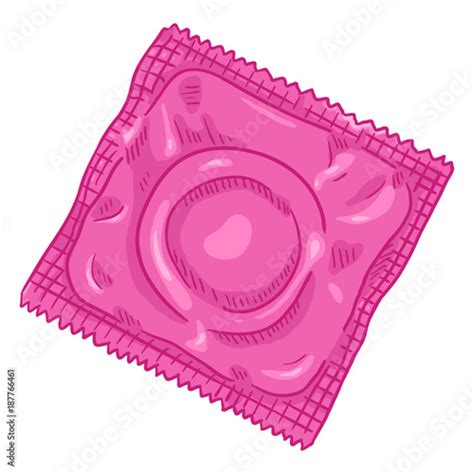 Vector Single Cartoon Condom In Blank Package Contraceptive