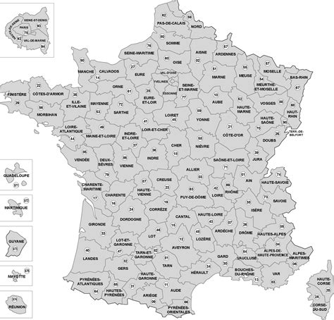 carte des departements de france voyage carte plan