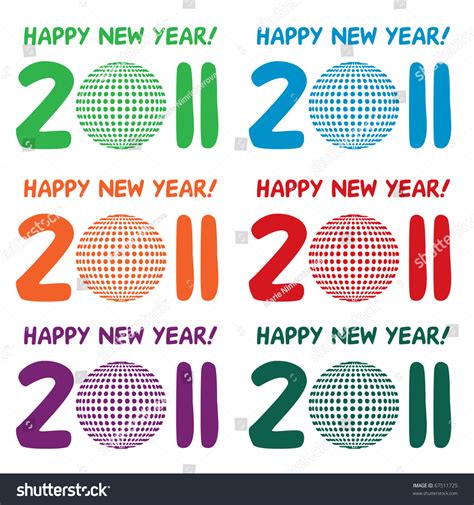 set of sex happy new year sign green blue red stock vector illustration 67511725 shutterstock