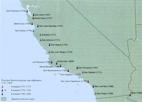 California Spanish Mission Trails Maps