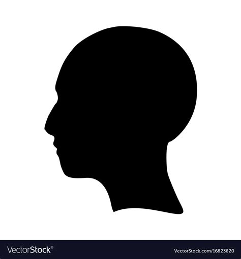 silhouette   female head face side view vector image