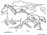 Horse Coloring Pages Printable Running Color Print Horses Kids Colouring Prints Race Christmas sketch template