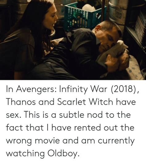 In Avengers Infinity War 2018 Thanos And Scarlet Witch