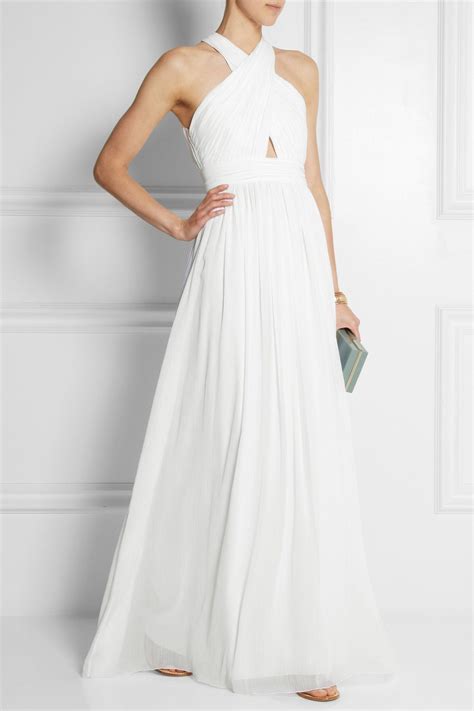 Lyst Alice Olivia Jaelyn Cutout Chiffon Maxi Dress In White
