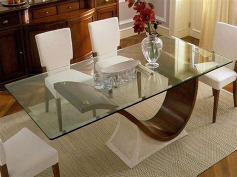 28 Stunning Glass Top Dining Tables With Wood Base Ideas
