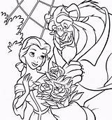 Beast Beauty Coloring Pages Belle Disney Printable Princess Sheets Christmas Presenting Getdrawings Flower Flowers sketch template