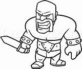 Barbarian King Clash Clans Draw Colouring Pages Drawing Step Colouri sketch template