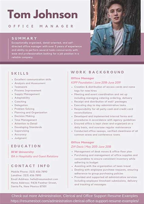 office manager resume samples templates pdfdoc  rb
