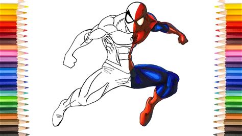 spider man coloring pages  web lines spider coloring pages youtube