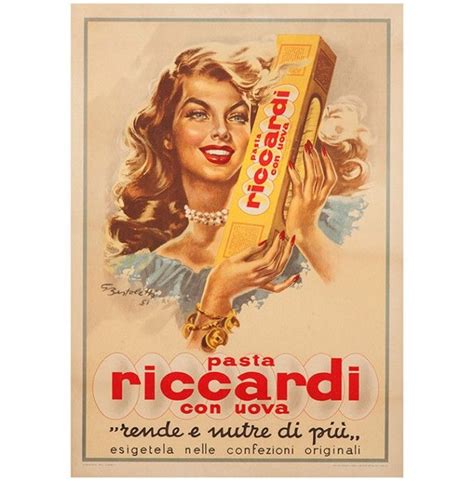 Pastasciutta Italiana Pasta Riccardi Vintage Italian Posters Vintage