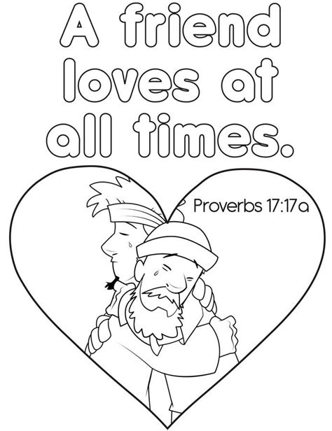 friend loves   times coloring page proverbs bible coloring page