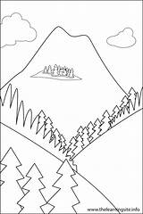 Coloring Landforms Pages Landform Outline Mountain Drawing Kids Printable Mountains Color Plateau Sheets Getcolorings Getdrawings Beach Template sketch template