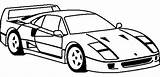 Ferrari F40 Coloring Car Carscoloring sketch template