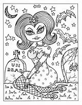Coloring Pages Vampire Color Vixens Halloween Adult Instant Vixen Print Deborah Muller Printable Getcolorings Mermaid Chubby Getdrawings Digi Digital sketch template