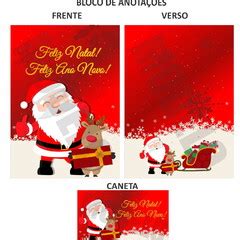 bloco  caneta feliz natal lembrancinha  equipe