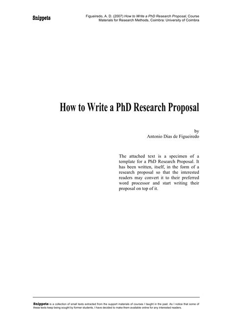 write  phd research proposal