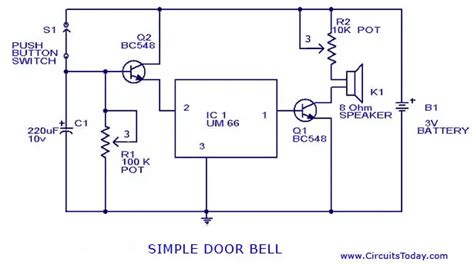 doorbell circuit  diagram  schematic  um  ic