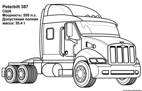 peterbilt drawing coloring pages