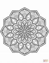 Coloring Mandala Pages Flower Printable sketch template
