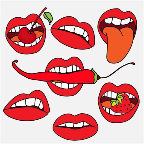 sexy pop art lips with pepper and xxx lettering vector