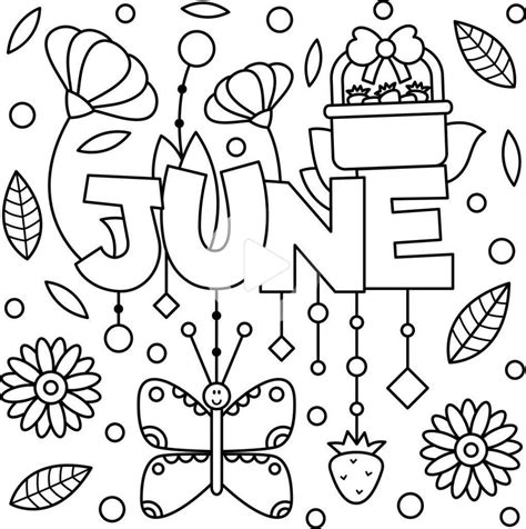cheery june coloring page printable june coloring pages month