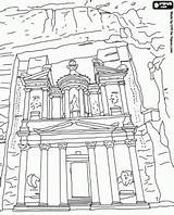 Petra Treasury Oncoloring sketch template