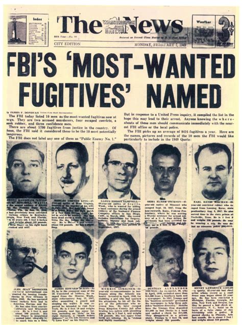Paul Davis On Crime Fbi Top Ten Most Wanted Wanted