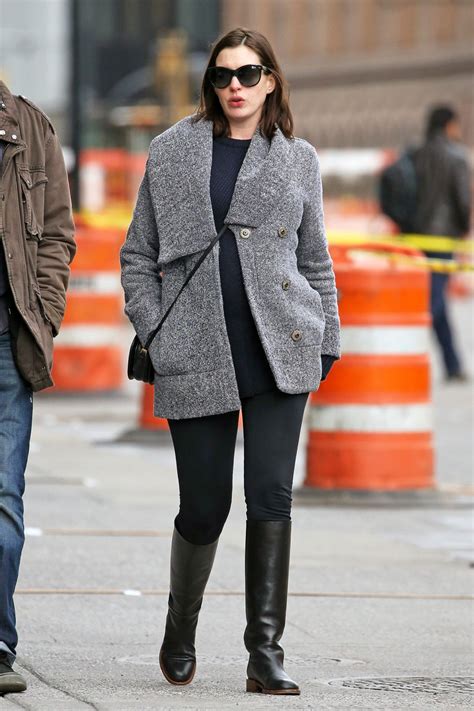 anne hathaway street fashion out in new york city