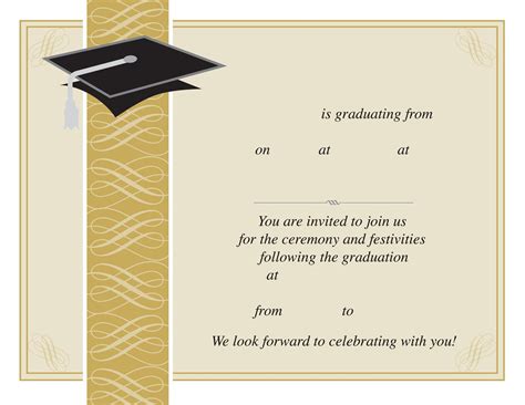 graduation invitation templates templatelab