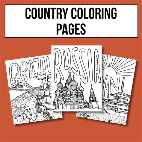 country coloring pages etsy