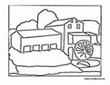 Country Community Buildings Coloring Pages Colormegood sketch template