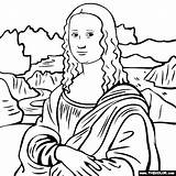 Leonardo Da Vinci Mona Lisa Coloring Painting Color Pages Thecolor Famous Paintings Drawing sketch template