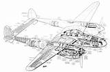 P38 Lockheed Cutaway Strategie Thingscutinhalfporn Bomber sketch template