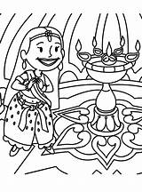 Diwali Coloring Pages Kids Print sketch template