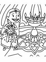 Diwali Coloring Pages Print Kids sketch template