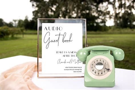audio guestbook sign phone message guest book pick   etsy