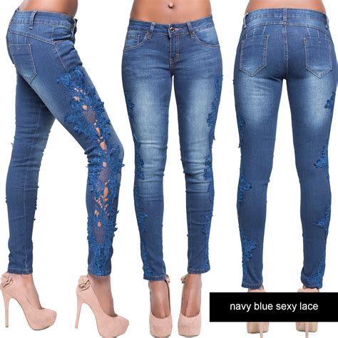 new ladies sexy low rise faded blue skinny jeans slim fit stretch pant