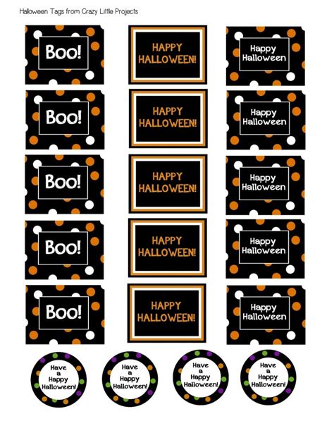 halloween treat buckets printable halloween gift tags