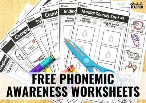printable phonemic awareness activities education  literacy