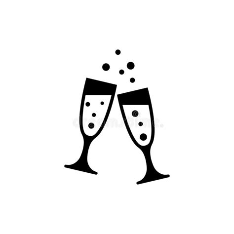 Clinking Champagne Flutes With Bubbles Stock Illustration