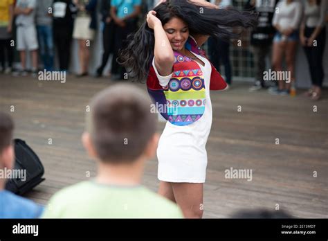 Brno Czech Republic 06 11 2016 A Gypsy Young Woman Modeling At A