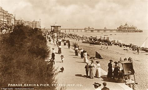 vintage postcards show seaside towns with piers in 1900s daily mail